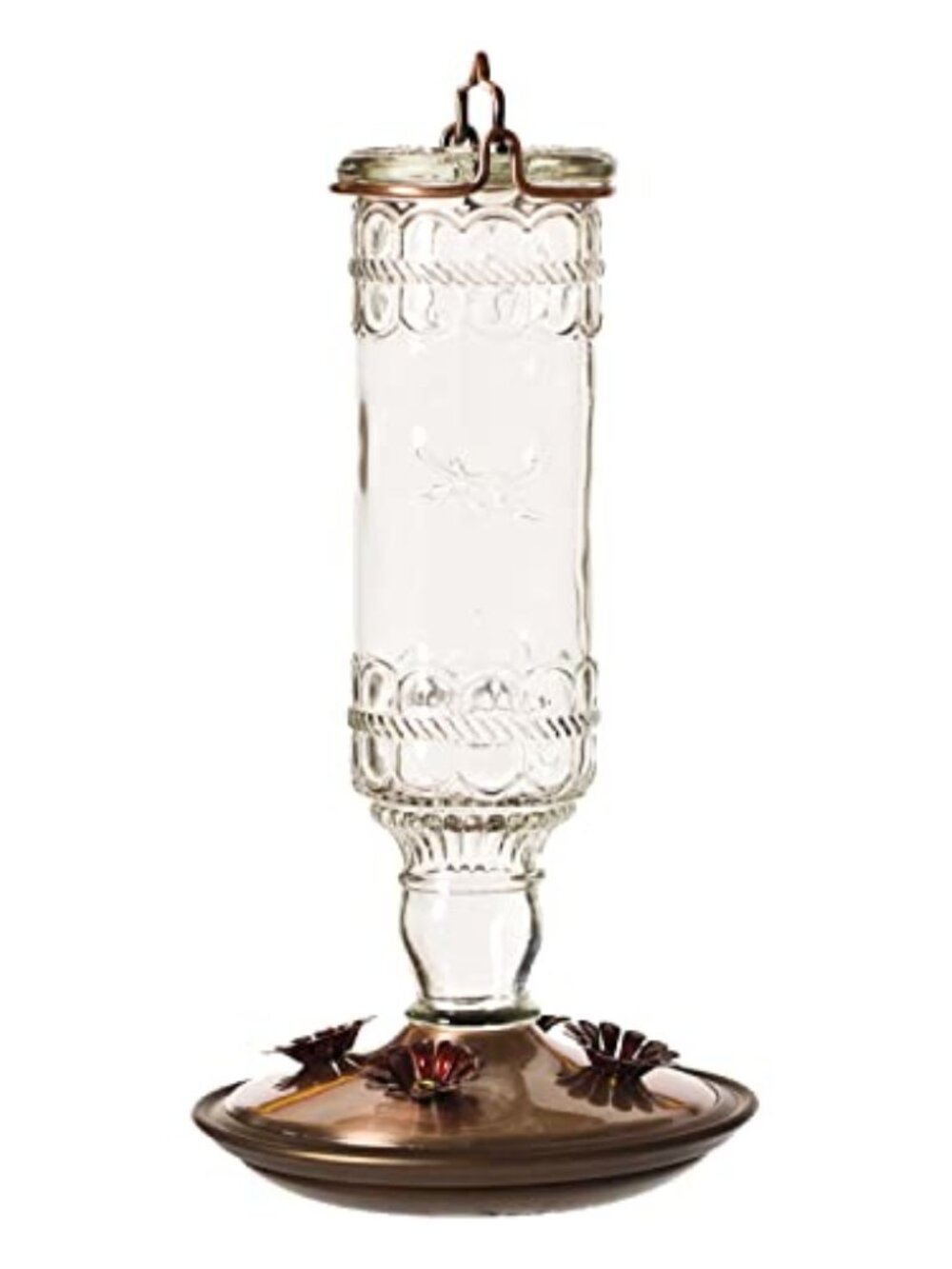 New Antique Glass Bottle Hummingbird Feeder - Outdoor Garden Décor Hummingbird